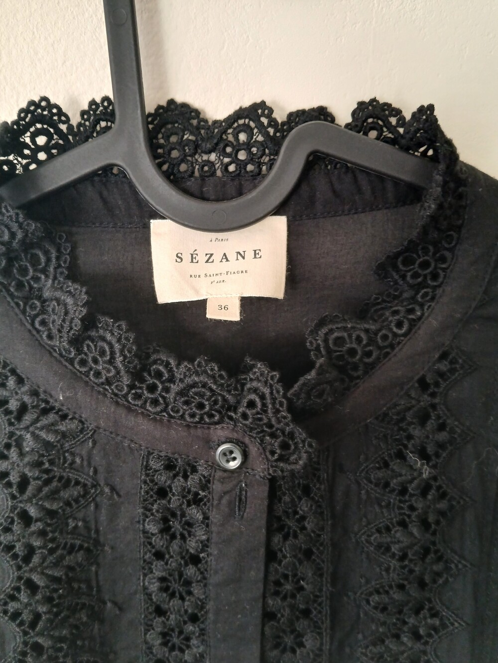 Sezane Rym Shirt In Black - Picture 6 of 10